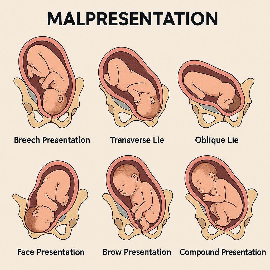 Illustration of Malpresentation in Pregnancy Causes Types Diagnosis and Management symptoms